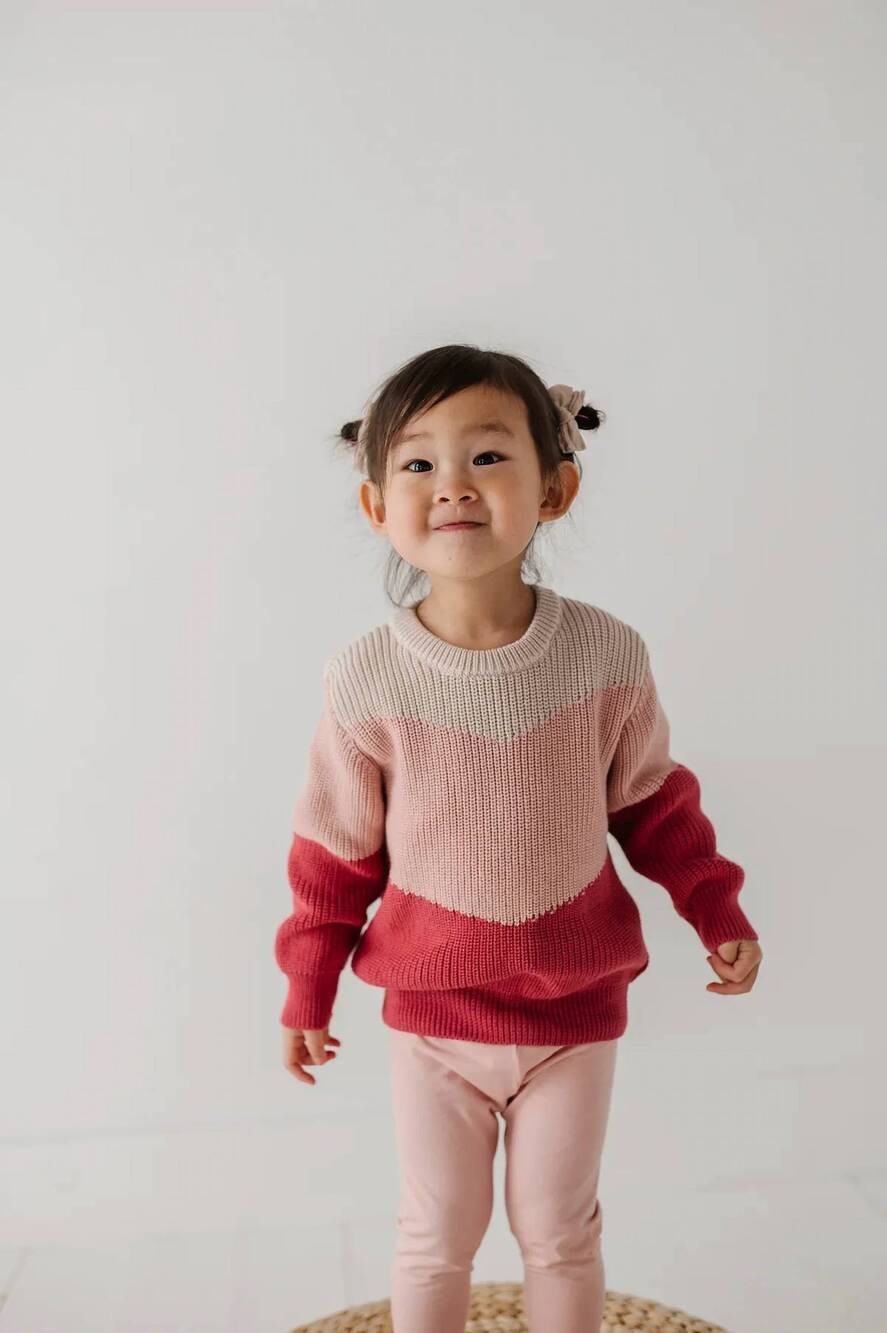 NEW BABYSPROUTS colorblock knit sweater in pink